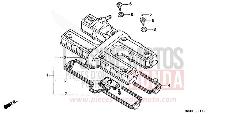 ZYLINDERKOPFDECKEL von CB1300 Super Bold'or ABS SCHWARZ (NH1) von 1995